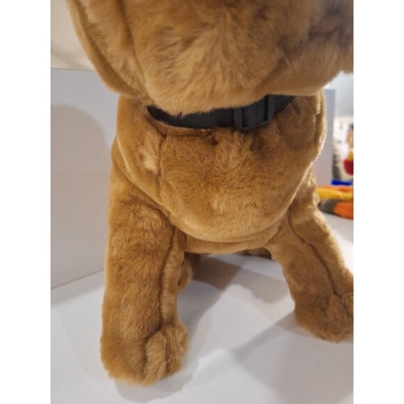 Kellytoy Brown Shar-pei Plush Dog 18" Large W Collar Realistic  Wrinkly Face - Picture 2 of 9